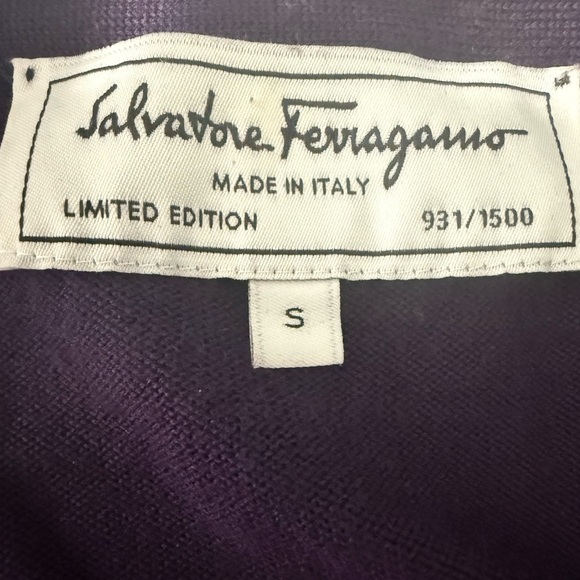 Salvatore Ferragamo Limited Edition Purple Virgin Wool Cardigan Size S - Picture 3 of 10